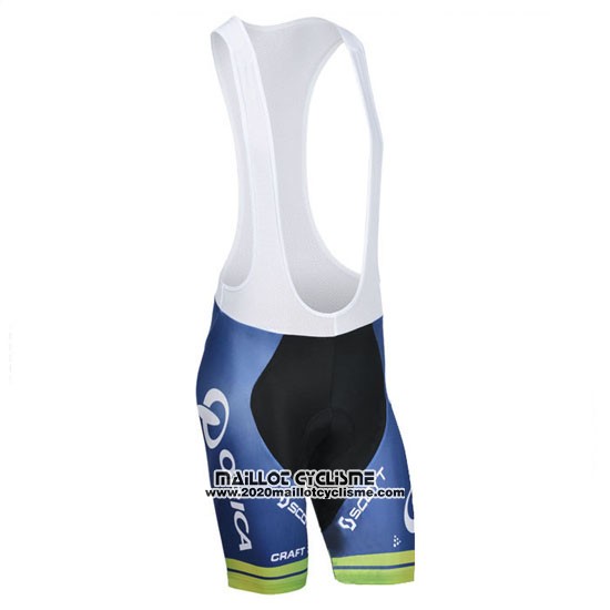2014 Maillot Ciclismo Orica GreenEDGE Blanc et Bleu Manches Courtes et Cuissard